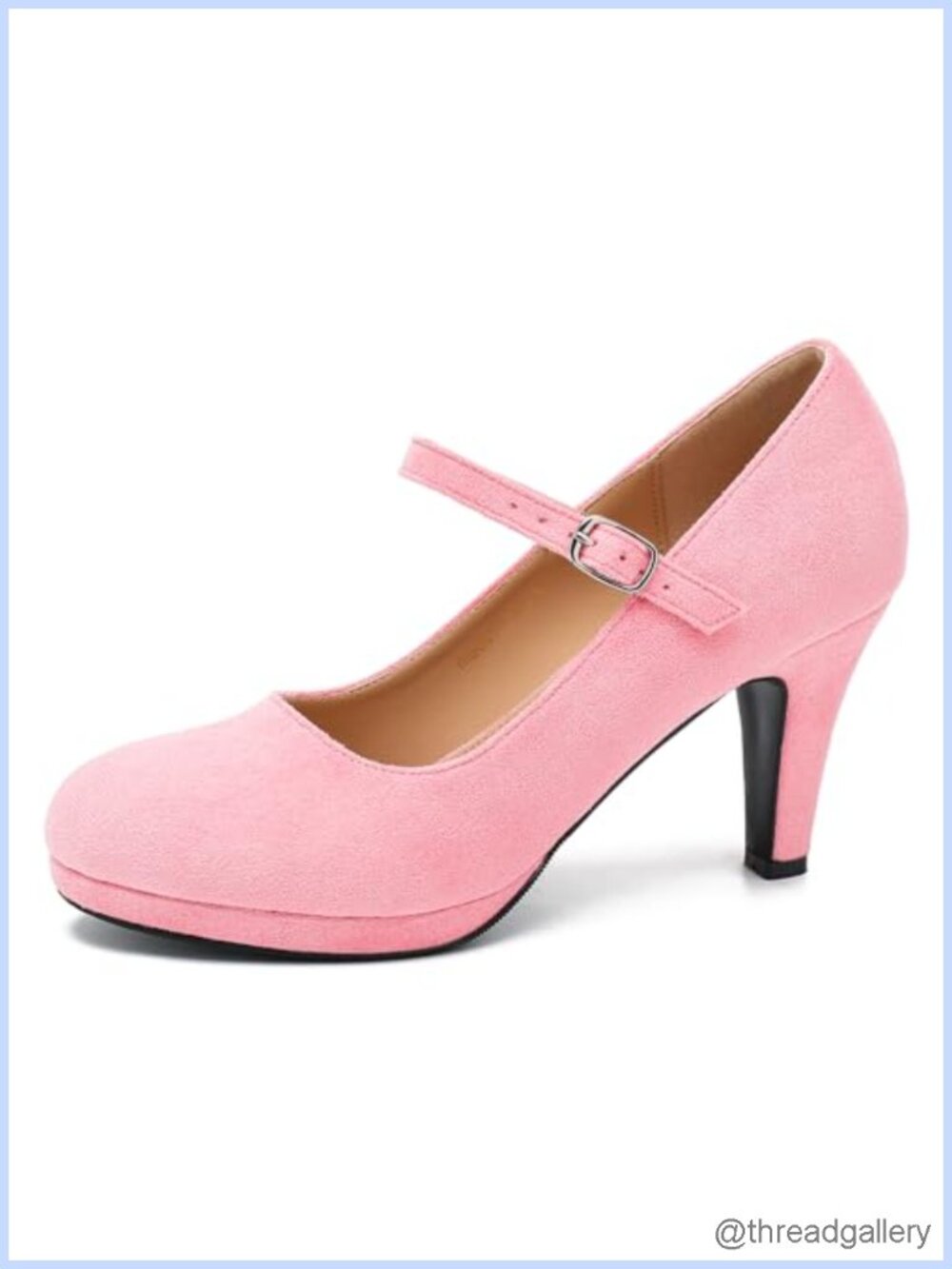 Women's Pumps Faux Velvet Kitten Heel Round Toe Mary Jane Ankle Strap Dress